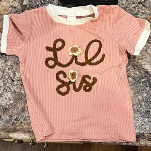 Brand Unknown Pink 'Lil Sis' Kids Tee & shorts